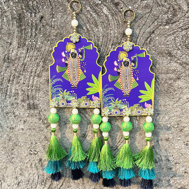 Pichwai Shreenathji Door Entrance Decoration Hanging Pair for Mandir, Diwali, Dussehra, Home Decor