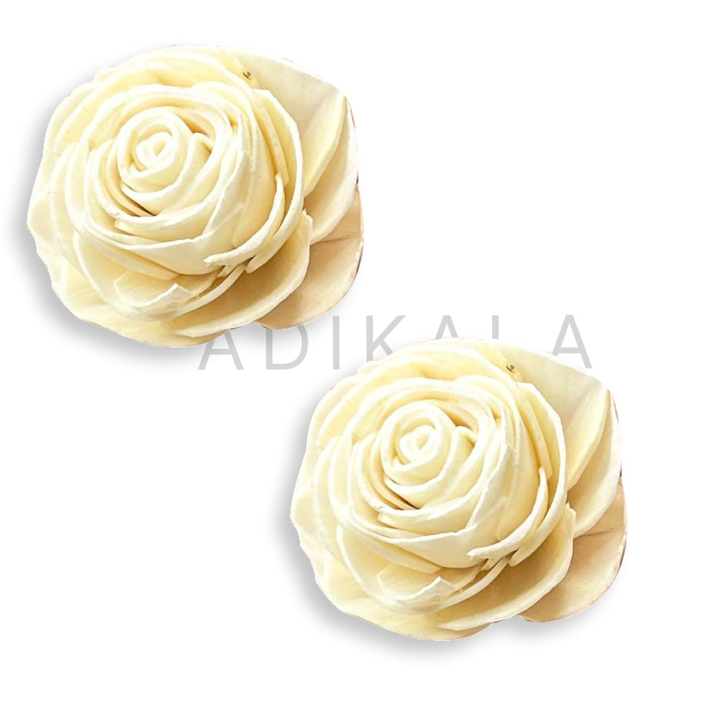 Cream Color Sola Wood Rose Flower | Wood Flower | Cream Color Sola Wood | Cream Color Sola Wood Rose Flower Pack of 10 | Adikala Craft Store | Craft Store | Art Craft | Decoration | Festivals | Adikala | Shadi Decoration | Wedding Decoration | wooden Color Flower | Artificial Flower