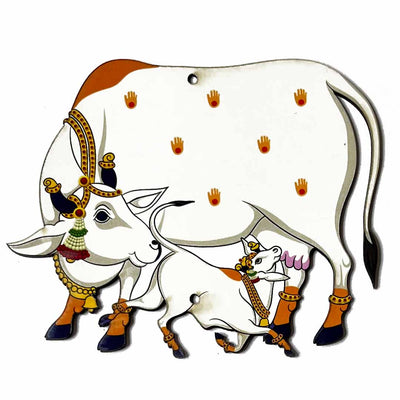 Pichwai Cow with Calf Mdf 5 IN