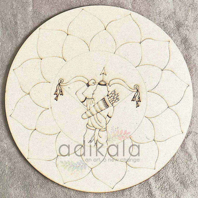 Mandala Lord Rama Engraved Design Wall Plate Base For Lippon Art
