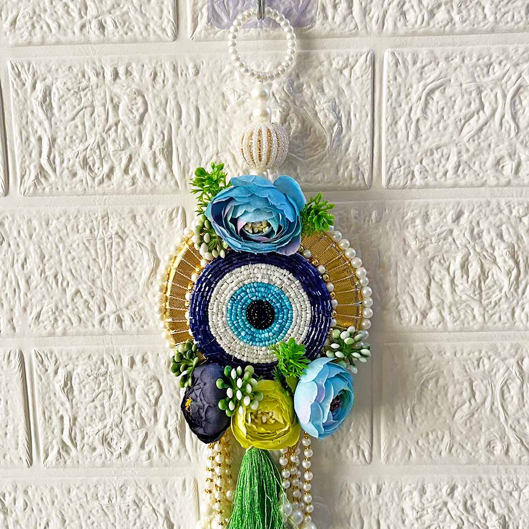 Evil eye Flowered Door Entrance Decoration Hanging Pair for home, mandir, or office entrance décor