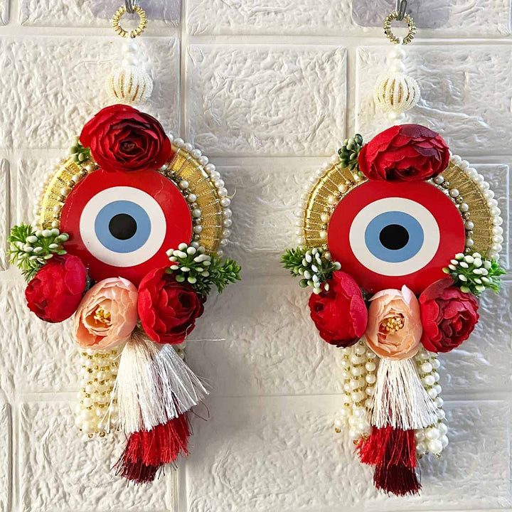 Evil eye Floral Door Entrance Decoration Hanging Pair for home & office entrance décor