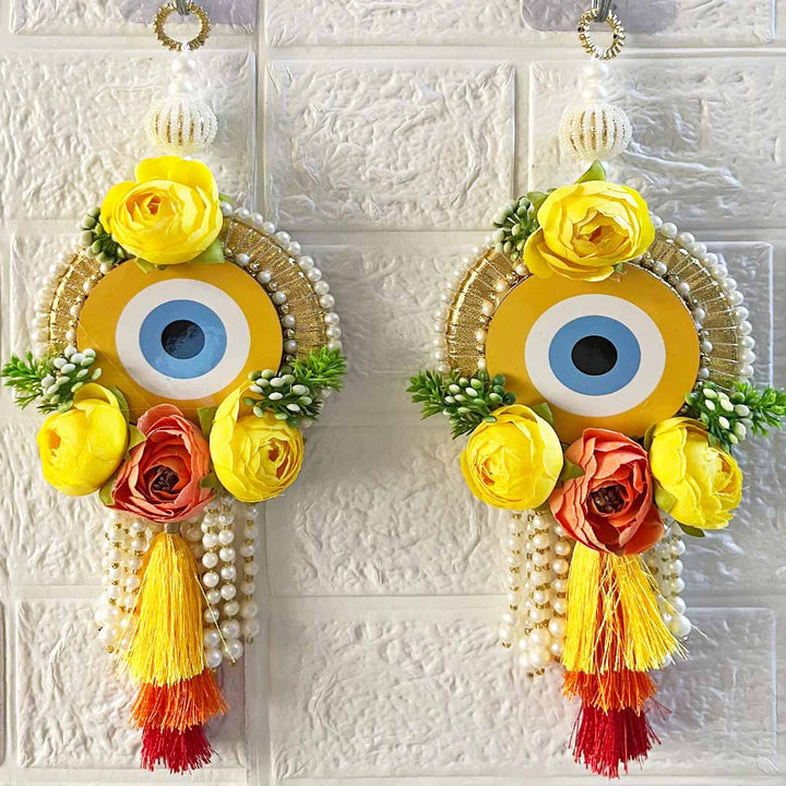 Evil eye Floral Door Entrance Decoration Hanging Pair for home & office entrance décor