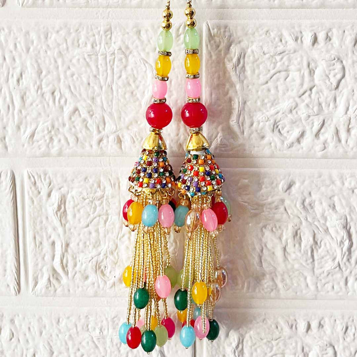 Multicolor D6 Latkan Tassel Pack of 2 for Saree Pallu, Blouse, Suits, Dupatta, Lehenga
