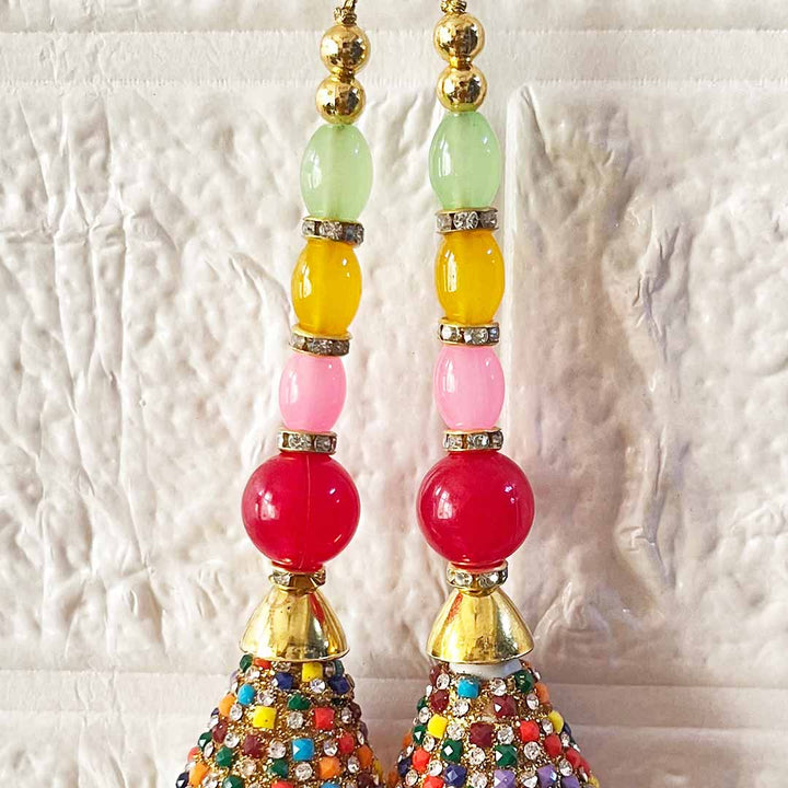 Multicolor D6 Latkan Tassel Pack of 2 for Saree Pallu, Blouse, Suits, Dupatta, Lehenga