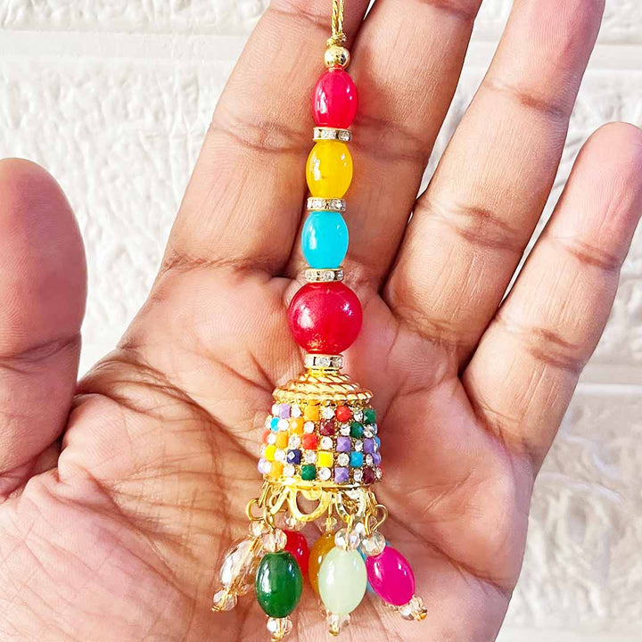 Multicolor D7 Latkan Tassel Pack of 2 for Saree Pallu, Blouse, Suits, Dupatta, Lehenga