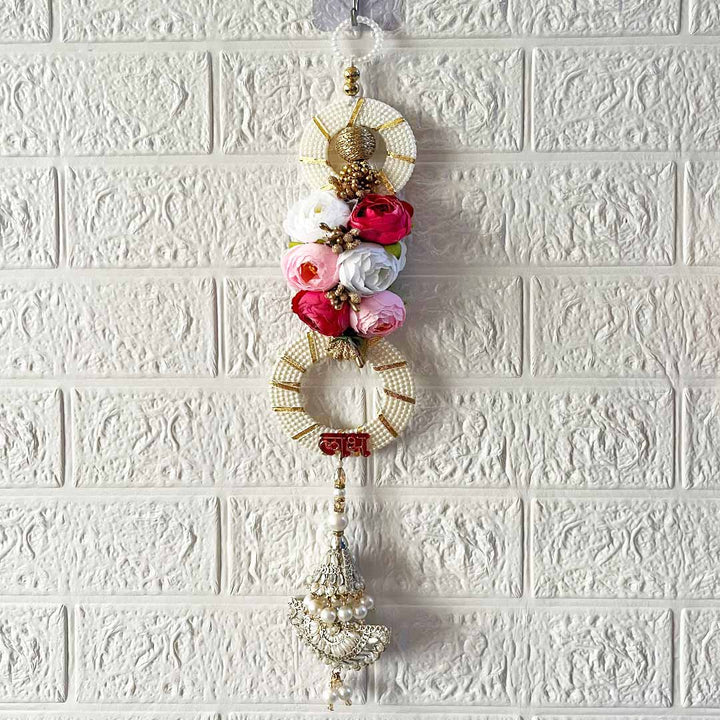 Beaded Ring floral Entrance Decoration Hanging Pair for Mandir, Diwali, Dussehra, Home Decor