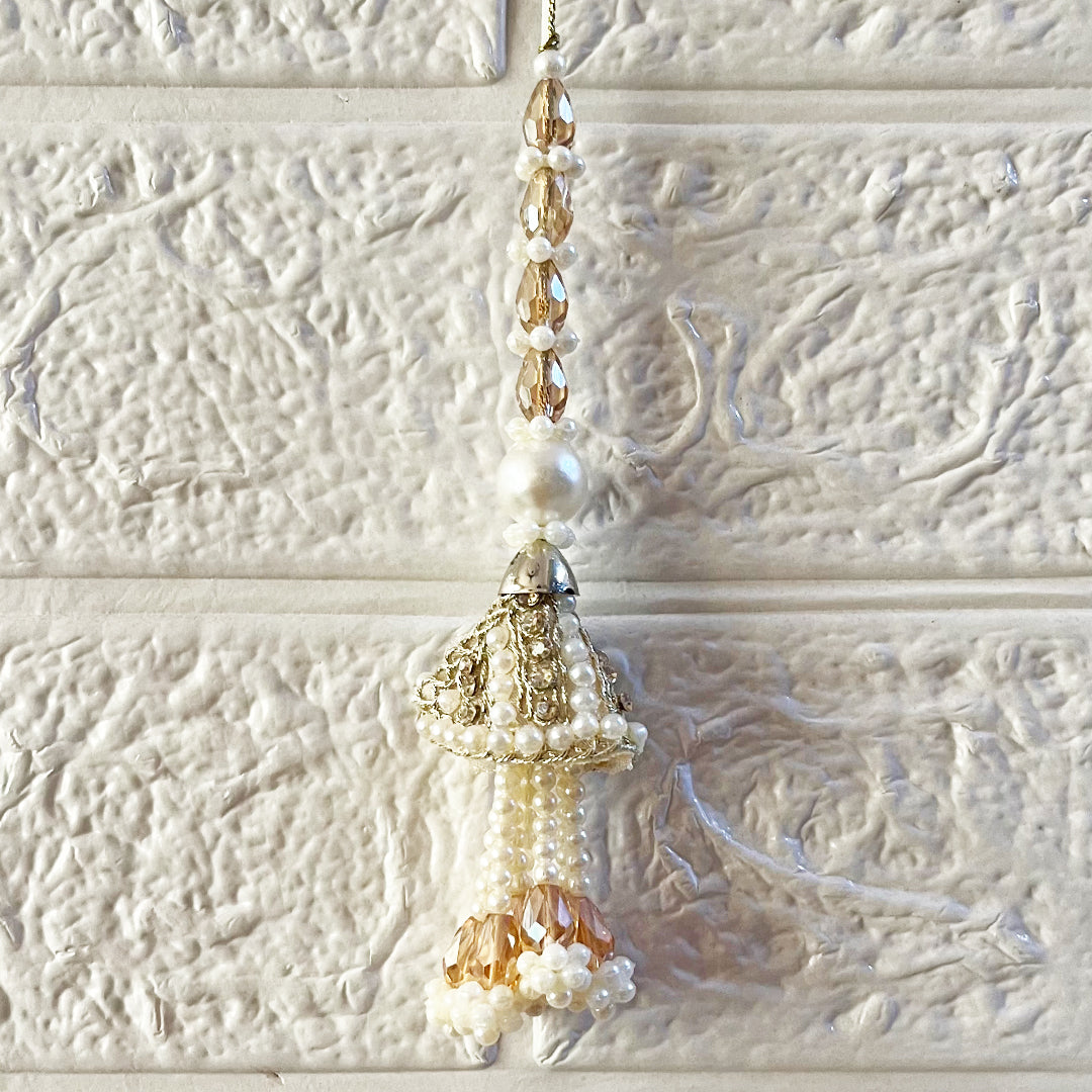Beaded Cone Latkan Tassel Pack of 2 for Saree Pallu, Blouse, Suits, Dupatta, Lehenga