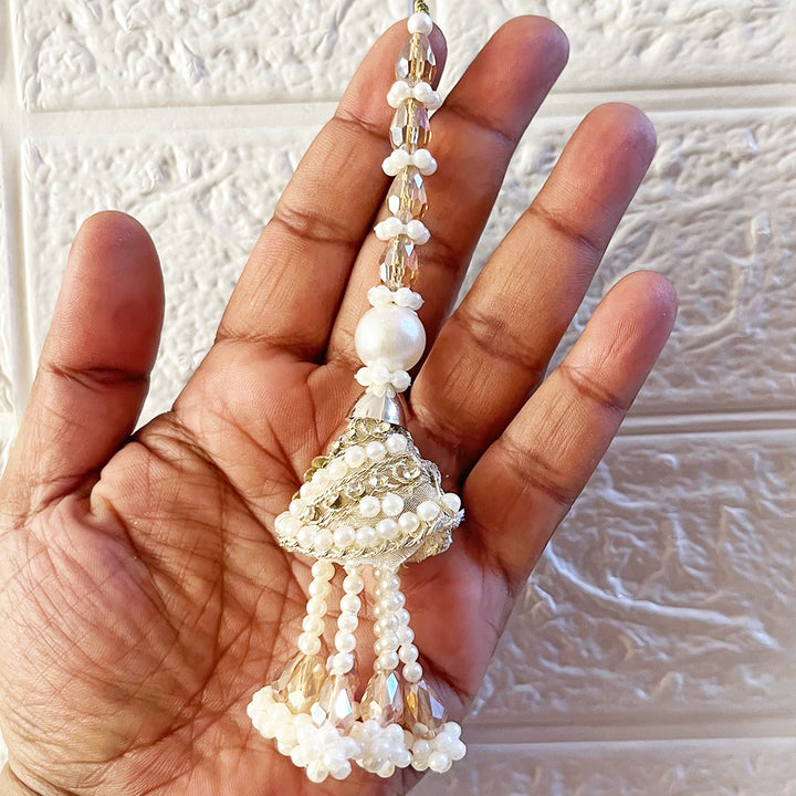 Beaded Cone Latkan Tassel Pack of 2 for Saree Pallu, Blouse, Suits, Dupatta, Lehenga