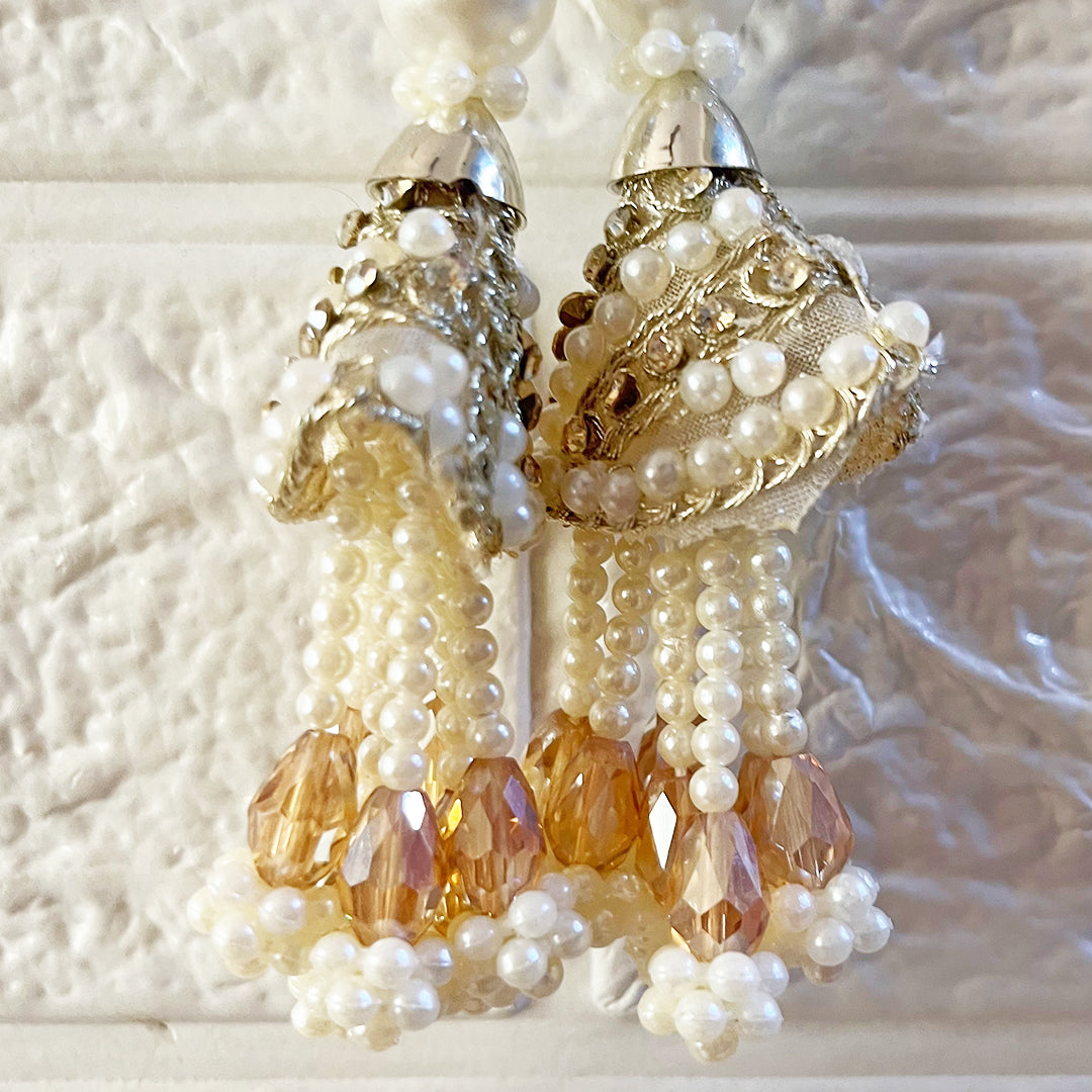 Beaded Cone Latkan Tassel Pack of 2 for Saree Pallu, Blouse, Suits, Dupatta, Lehenga