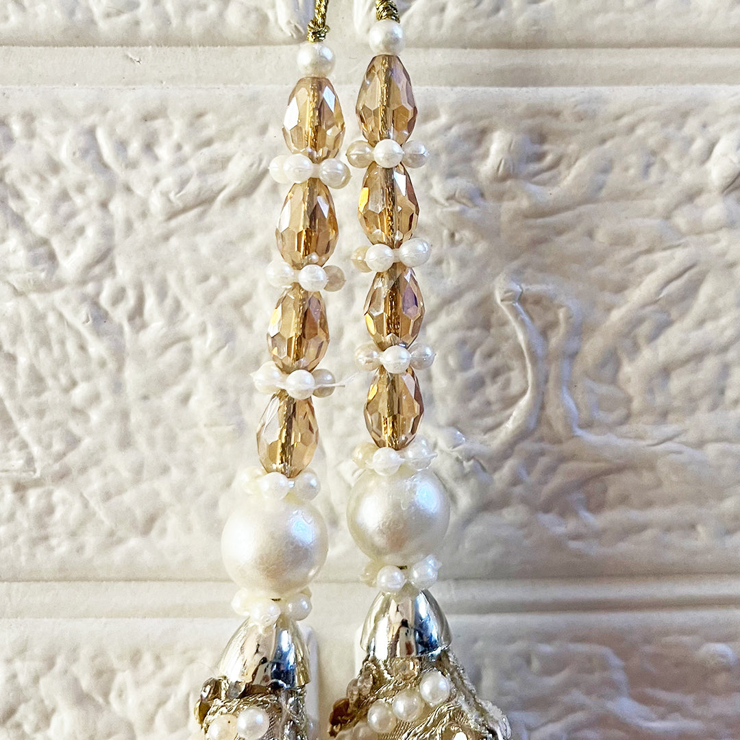 Beaded Cone Latkan Tassel Pack of 2 for Saree Pallu, Blouse, Suits, Dupatta, Lehenga