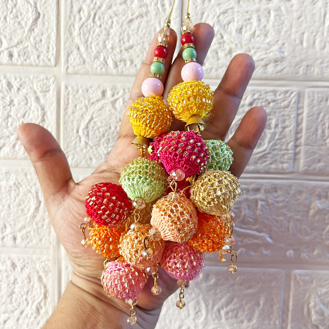 Multicolor D5 Latkan Tassel Pack of 2 for Saree Pallu, Blouse, Suits, Dupatta, Lehenga