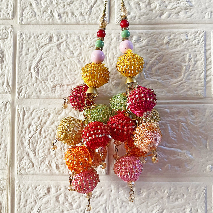 Multicolor D5 Latkan Tassel Pack of 2 for Saree Pallu, Blouse, Suits, Dupatta, Lehenga