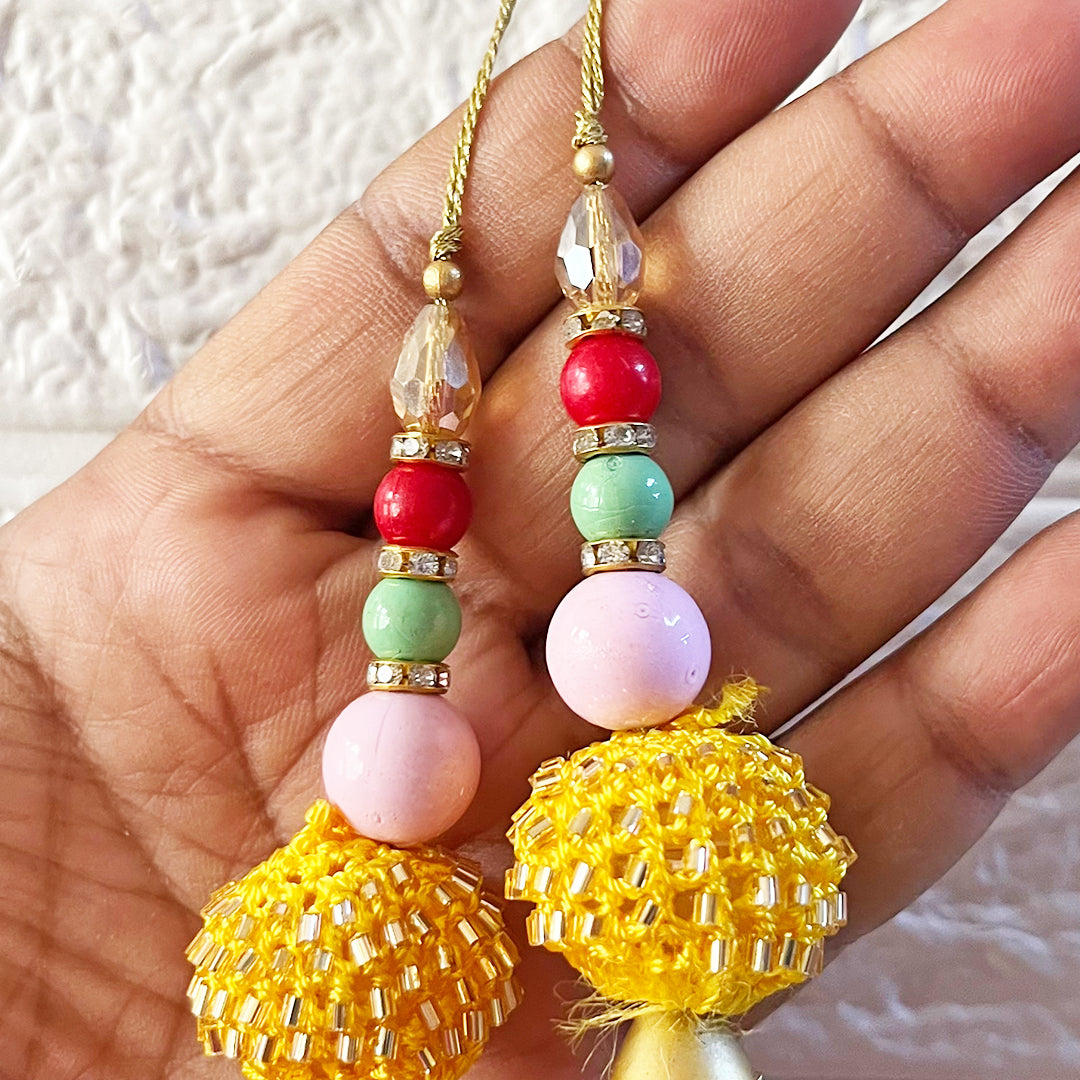 Multicolor D5 Latkan Tassel Pack of 2 for Saree Pallu, Blouse, Suits, Dupatta, Lehenga