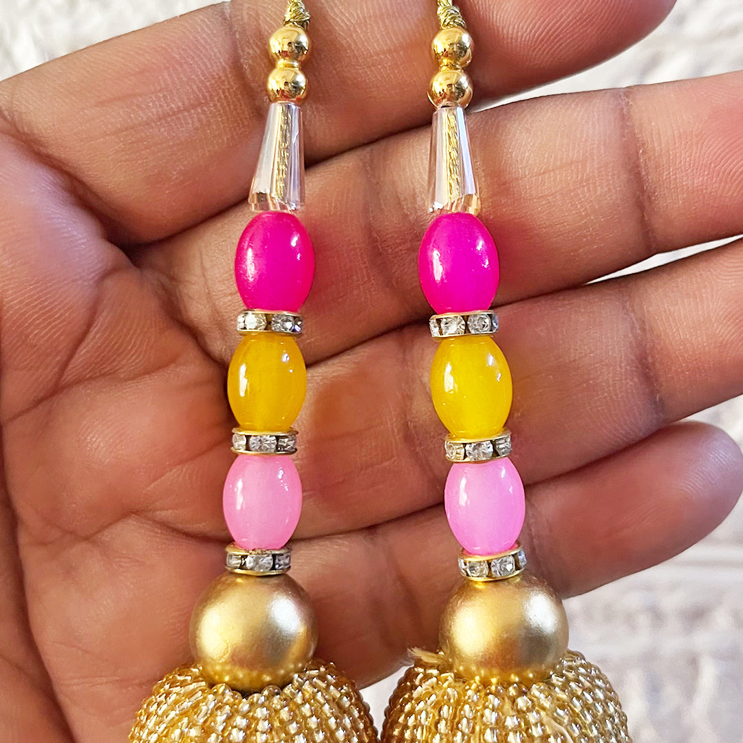 Multicolor D8 Cutdana Latkan Tassel Pack of 2 for Saree Pallu, Blouse, Suits, Dupatta, Lehenga