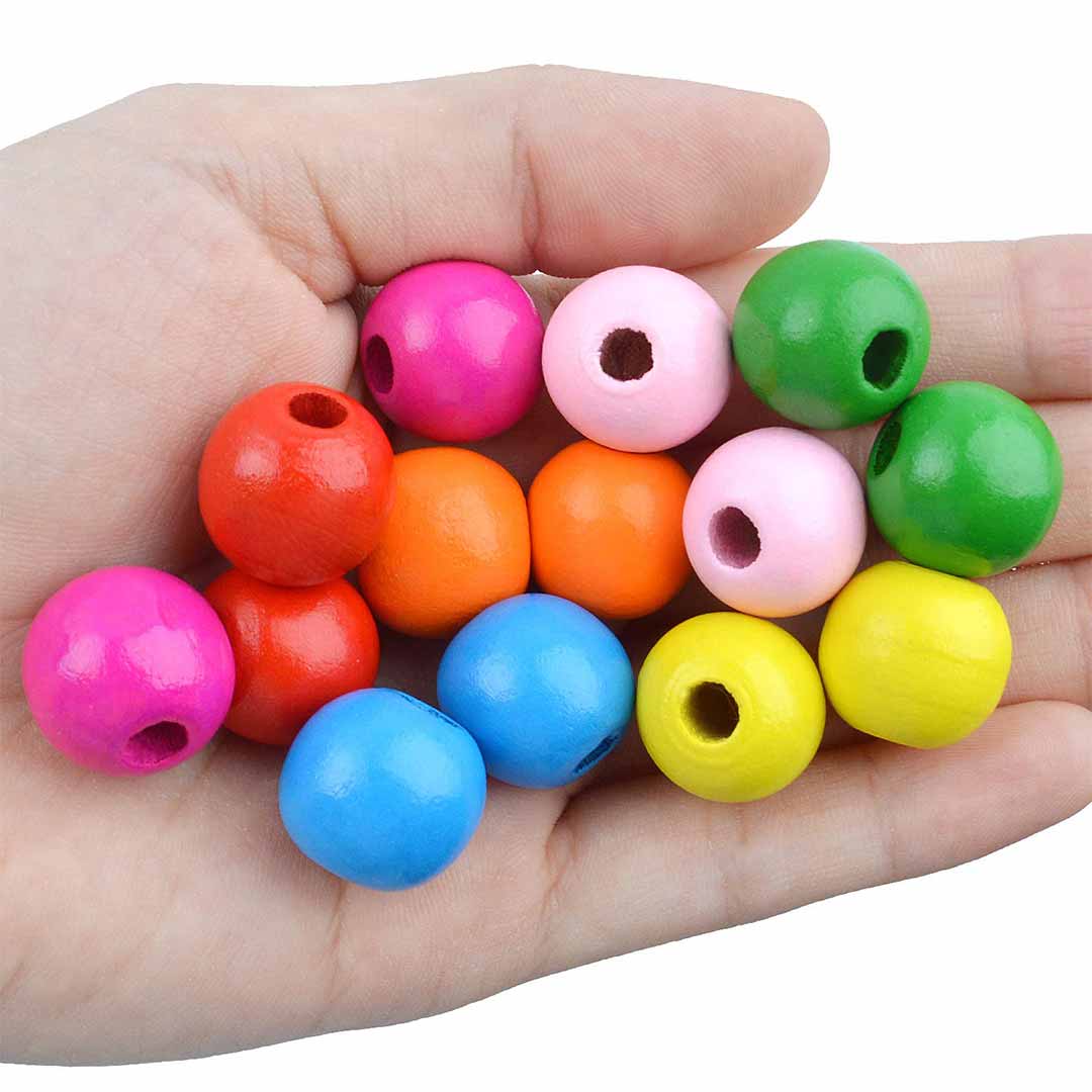 Adikala Large Wooden Craft Beads Wooden Balls Craft Solid Wood