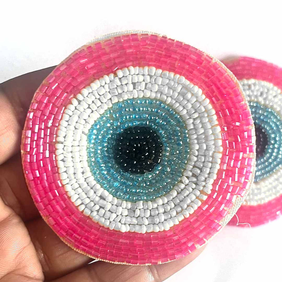 Pink Color Katdana | katdana Bandhanwar | Katdana Round Evil Eye | Booti Pack | Decorative Booti | Craft Making Product | Craft | Art | Craft making Booti  | Evil Eye | Eye Eye Booti | Booti | Decoration Essentials | Decorative Crafting Product