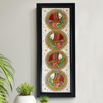 Madhubani Painting With Fish | Fish Madhubani Painting | paintings |  Adikala Craft Store | Craft | Art Craft | Painting | Tree of Life | Decoration  | Wall Painting | Wall Art | Wall Design | Design 