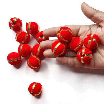 Red Color Big Size Gota Beads Pack Of 15 | Red Color Big Size Gota Beads |  | Gota Beads | Adikala Craft Store | Art Craft | Colllection | Projects | Art | Jewellery Making