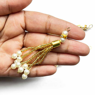Beads Tassel With Metal Hanging | Wedding Decoration | Traditional Art | Dress Making | DIY | Jawellry Making Material