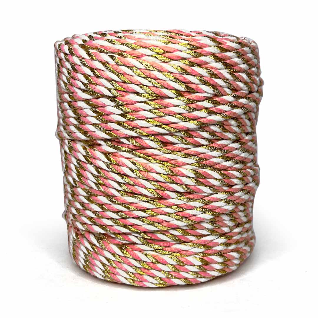 Golden Zari - 4 mm Twisted Macrame Cord | Twisted macrame Cord | Macrame cord | Adikala Craft Store | Art Craft | collection | Projects | DIY | Craft | Craft Making