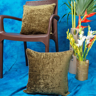 Mehndi Green Velvet Hemp Set Of 2 Cushion Cover | Mehndi Green Velvet Hemp Set Of 2 | Cushion Cover | Mehndi Green Cushion |  Velvet Hemp | Art Craft |  Craft Store  Online | Adikala Craft Store 