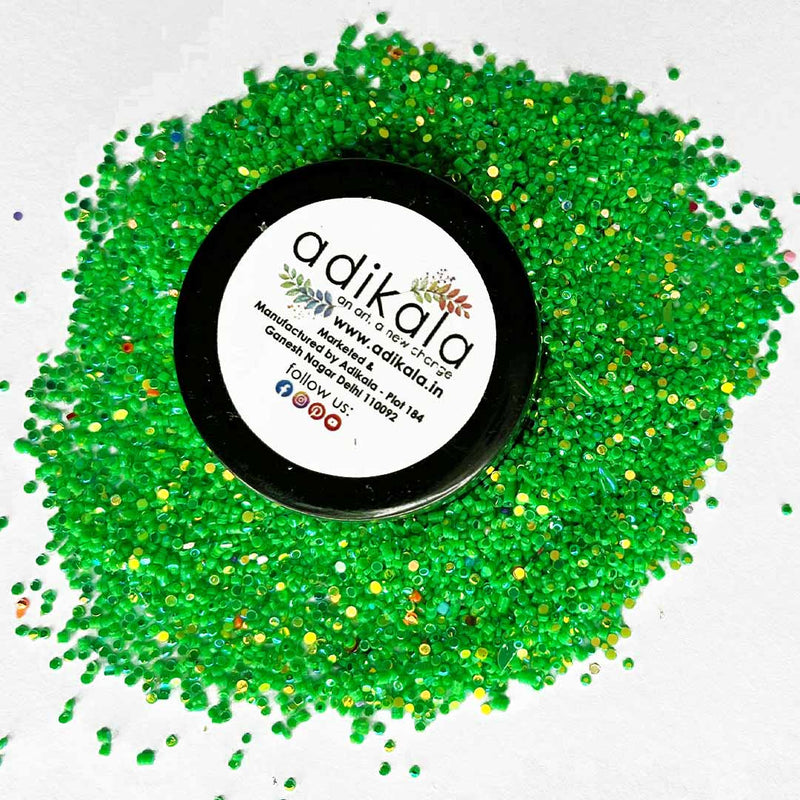 Parrot Green with Multicolor Shine Glitter (GG1)
