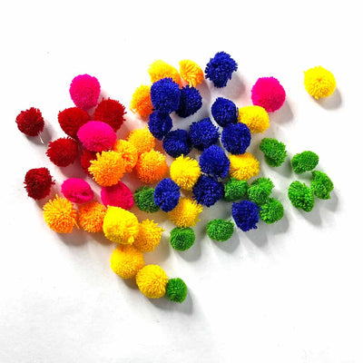 Multicolored - Pom Pom Balls Pack Of 50 | Multicolored Pom Pom | Pom Pom Bolls | Pack of 50