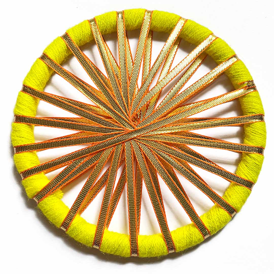 Lime Yellow Color Gota Chakra Ring Pack Of 2 | Wedding Decoration | Traditional Art | Dress Making | DIY | Jawellry Making Material