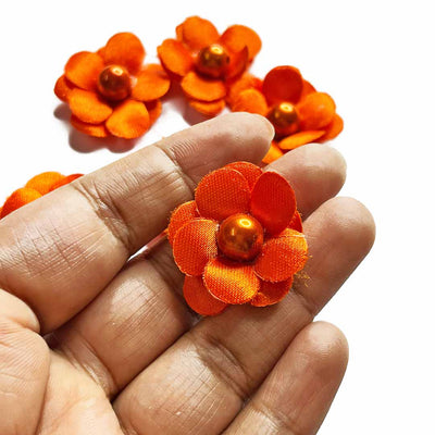 Orange Color Small Size Flower Set Of 20 | Orange Flower | Adikala | Art Craft 