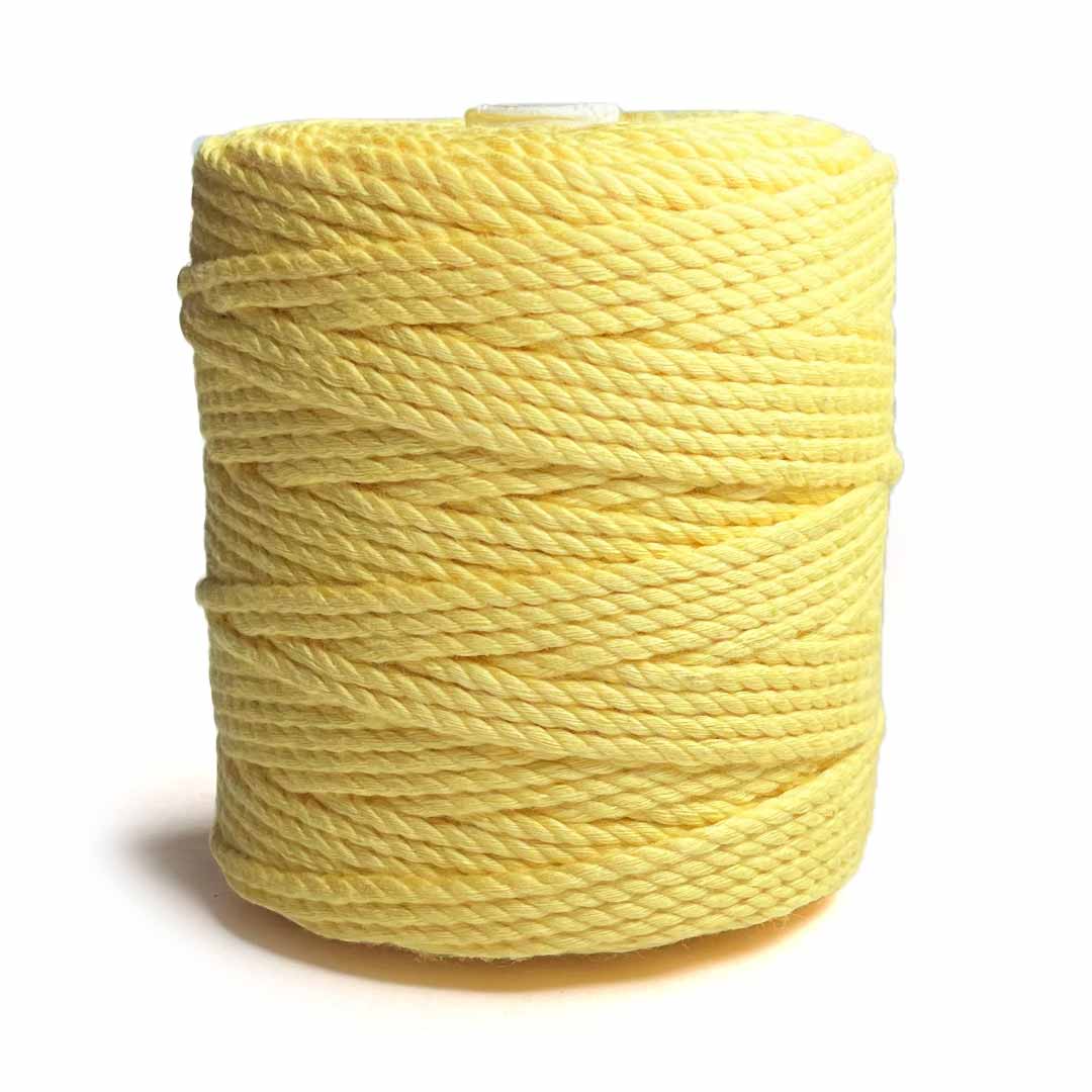 Light Yellow - 4 mm Twisted Macrame Cord | Twisted macrame Cord | Macrame cord | Adikala Craft Store | Art Craft | collection | Projects | DIY | Craft | Craft Making