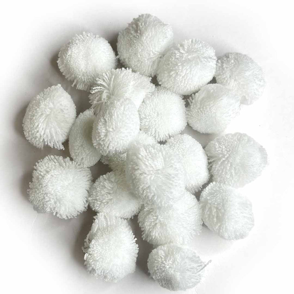 White Color Big Size Pom Pom Pack Of 25 | White Color Big Size Pom Pom | Pom Pom Bolls | Adikala Craft Store | Pom Pom Collection | Project | Decoration
