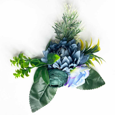 Blue Rose Teal Green Peony Artificial Flower Bunch Set of 2 | Blue Rose Teal Green Peony Artificial Flower | Blue Rose Teal Green Flower | Adikala Craft Store | Craft Store | Art Craft | Decoration | Festivals | Adikala | Shadi | Wedding