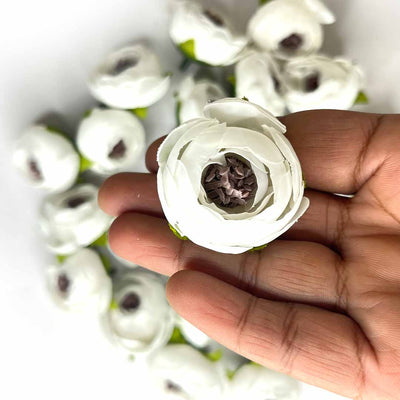 White Peony Buds Pack of 25 (1.5" Inches)  |  White Peony | Buds Pack | Adikala Craft Store | Craft Store | Art Craft | Decoration | Festivals | Adikala | Shadi Decoration   | Wedding Decoration  | wooden Color Flower | Artificial Flower