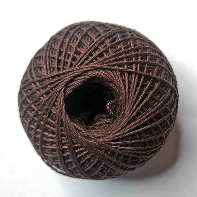 Coffee Brown Color 3 Ply Crochet Thread Cotton Yarn for Knitting & Craft Making