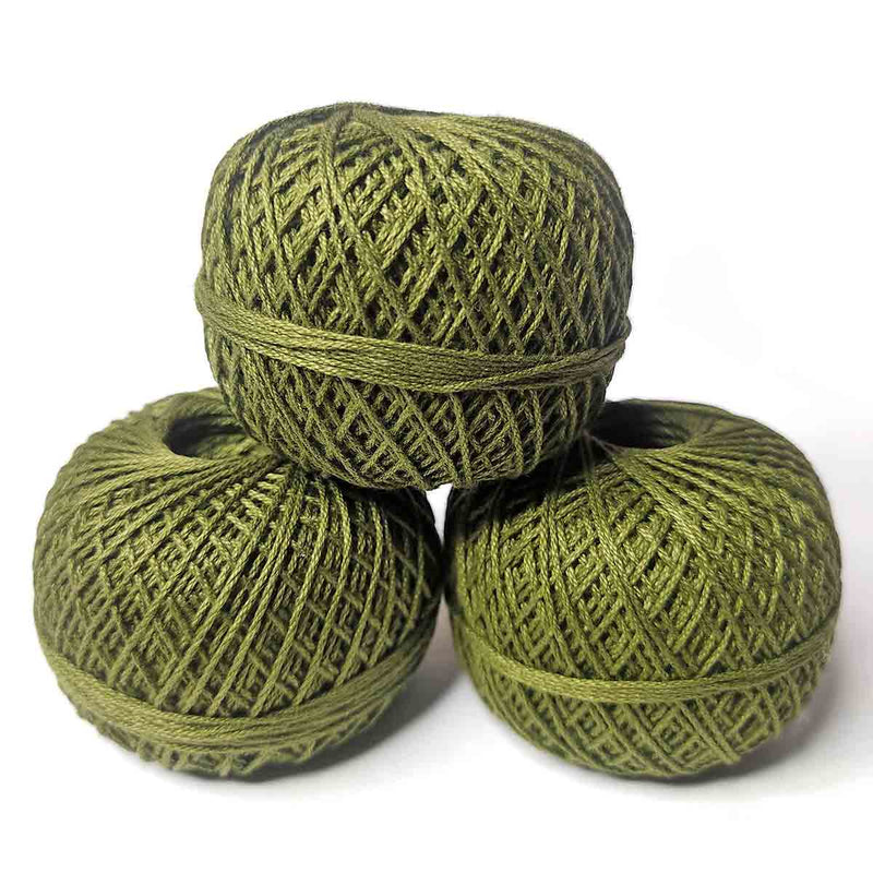 Mehandi Green Color 3 Ply Crochet Thread Cotton Yarn for Knitting & Craft Making