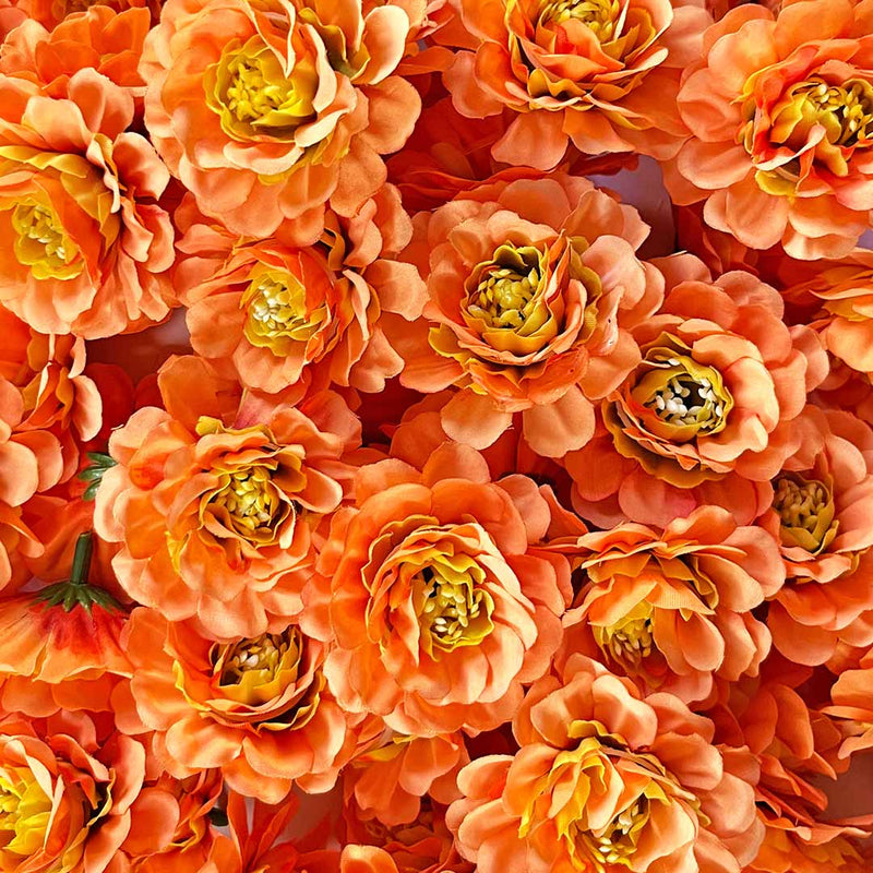 Orange Color Peony Flower | Head Artificial Pack Of 20 | Artificial Flower | Flower Bunch | Art Craft | Decoration Craft | indian Home | Decoration | Project Making | online Art | Design | Beautiful | Adikala | Adikala Craft Store