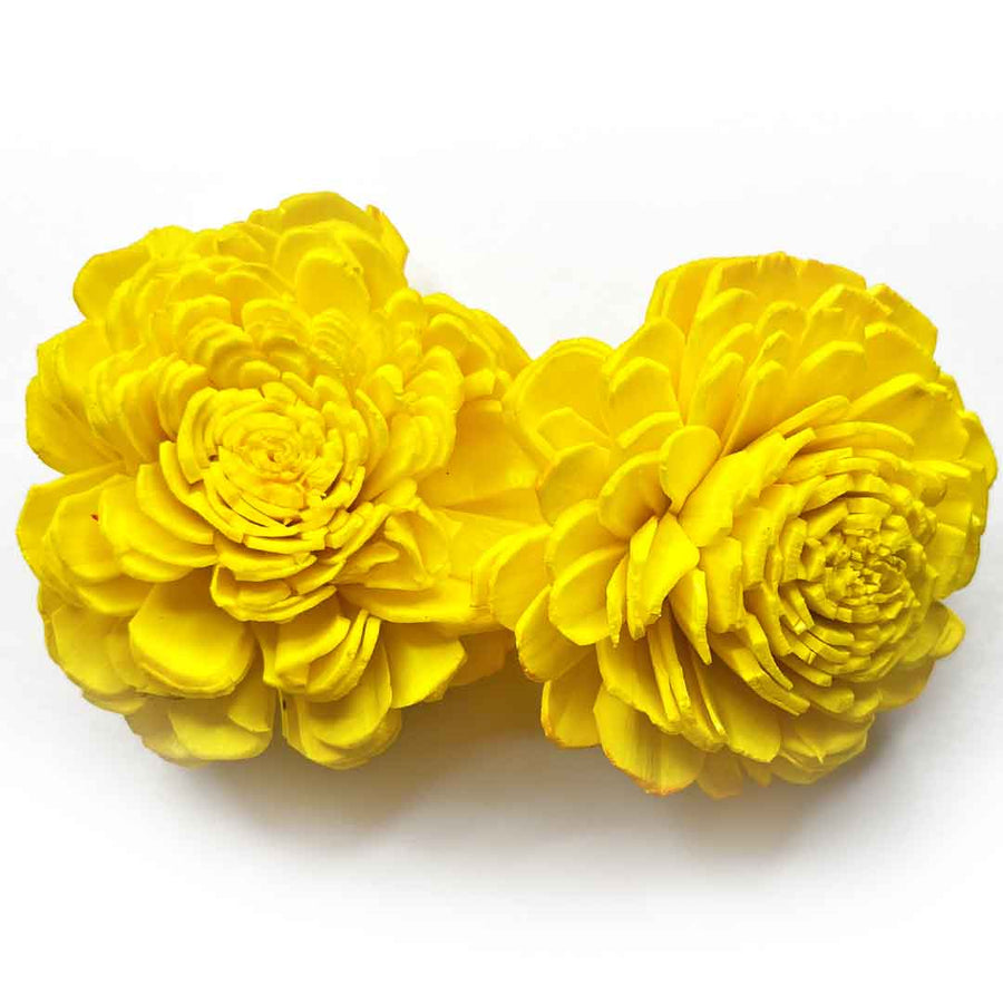 Yellow Sola Wood Flower Pack of 10 | Sola Wood | Yellow Sola Wood Flower | Adikala Craft Store | Yellow Color Sola Wood