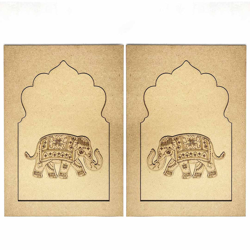 Jharokha With Elephant Mdf Cutout 13 inches | Jharokha With Elephant  |  Cutout 13 inches |  Elephant |  Mdf Cutout | Art Craft | Craft Store | Craft | Art Making | Project Making | Online Art Craft | Indian Art Craft | Indian Craft | Handmade | decoration Essentials | Adikala Craft Store 