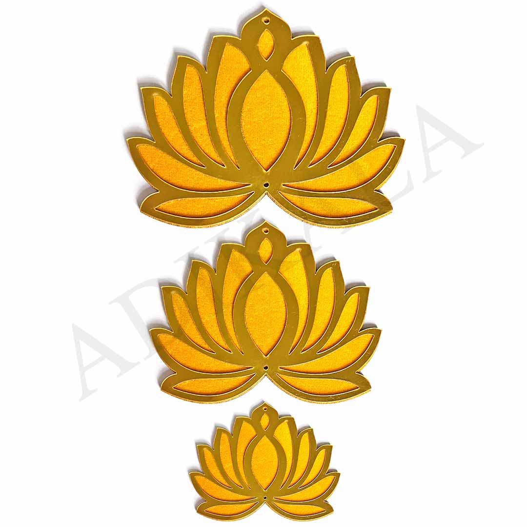Light Pink Velvet & Golden Acrylic Lotus main image 1