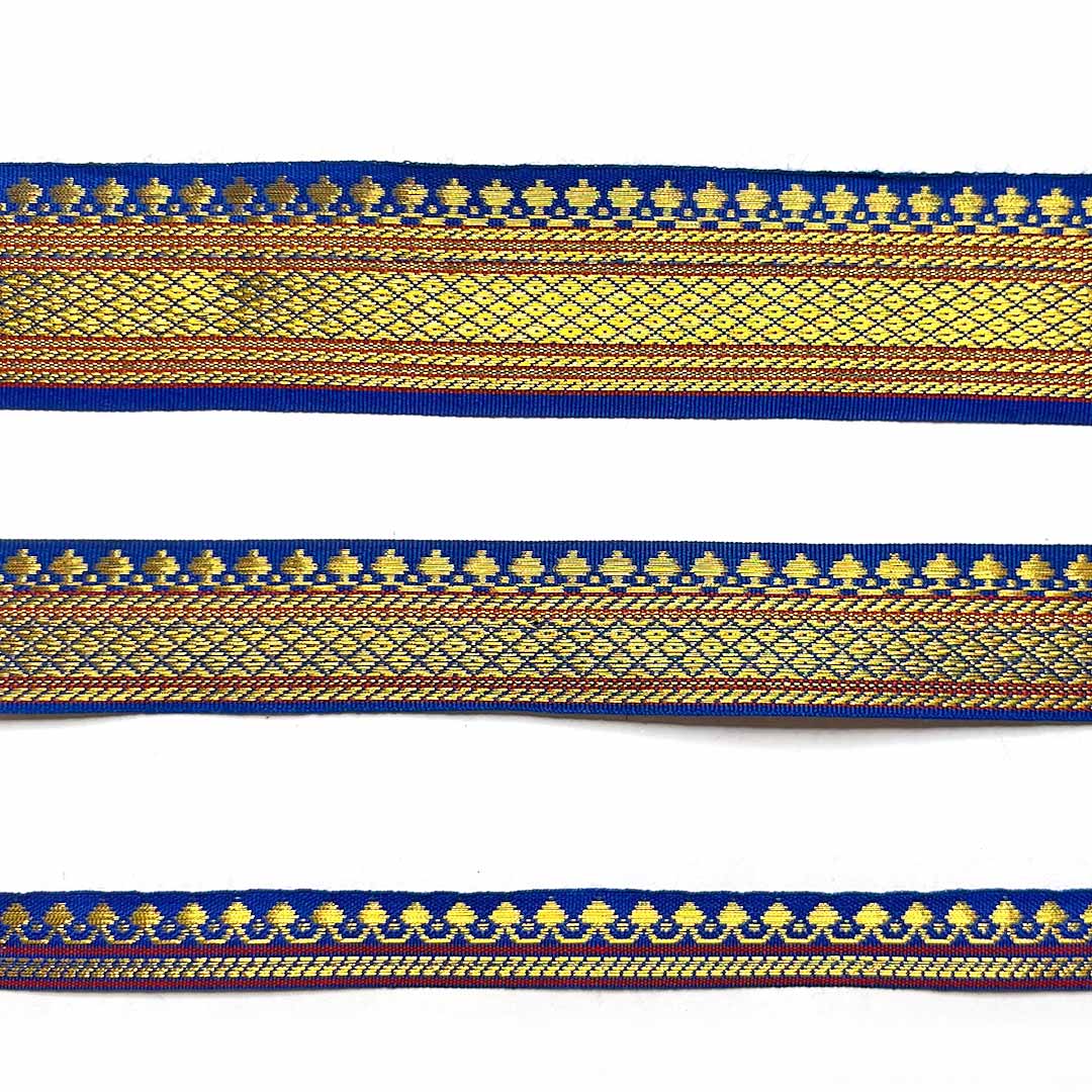 Yellow & Golden Zari Color Weaving Border - 1 Inch ( 5 mtr ) main image 1