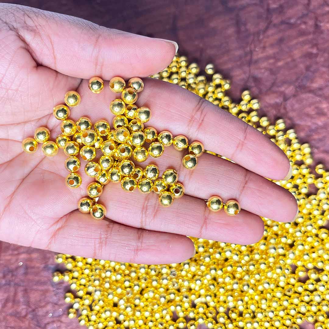 Golden Color 5mm Pearl Beads (Pack Of 100 gms) | Golden Color Pearl beads | Pearl beads | Pack of 100 gms | craft Store | Art Craft | Online Craft | Adikala Craft Store