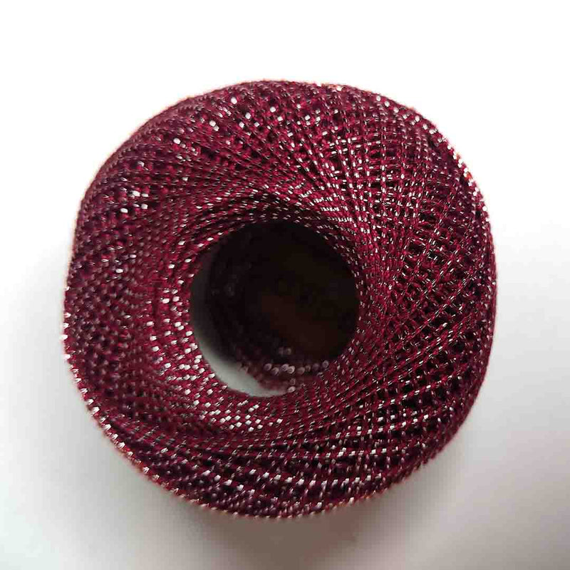 Metallic Maroon Cotton Crochet Thread Balls for Knitting, Weaving, Embroidery and Craft Making | Crochet Cotton | Thread Balls | Cotton Balls | Knitting | Weaving | Embroidery | Craft Making | Adikala Craft Store | Art Craft | Craft | Decoration | Home Deacor