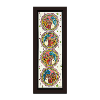 4 Fishes Painting | madhubani Painting | Paintings | Acrylic Paintings | Pichwai | Pichwai Paintings | Fishes Circle Paintings | Indian Painting | indian Culture | Adikala Craft Store | Adikala