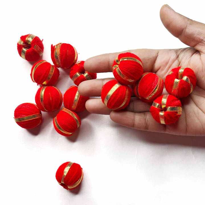 Gota Woolen Ball Beads Set of 25 for Toran Home Decoration, DIY Art & Crafts
