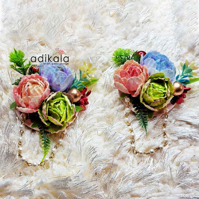 Blue & Green Color Combination Couple Brooch Pack Of 2