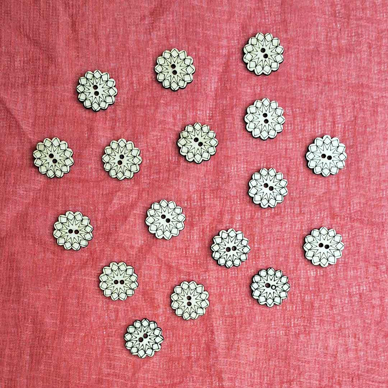 Round Engraved Design Button Pack Of 10