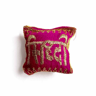 Velvet Rani Pink Color Riddhi Siddhi Pair Cushions