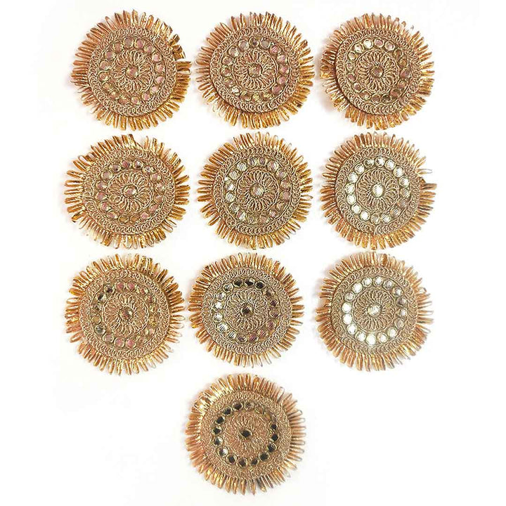 Beige Gold Color Booties Pack Of 10