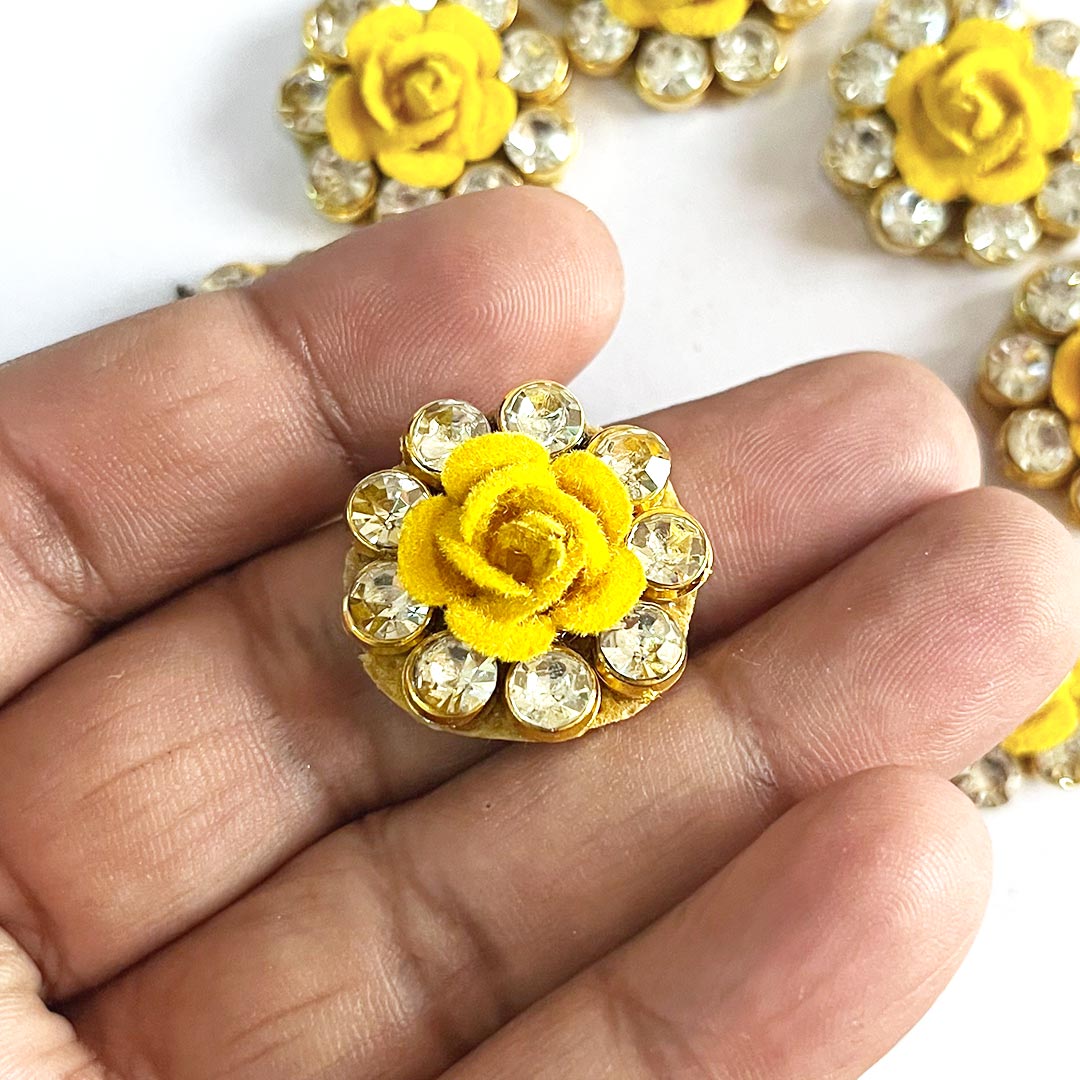 Rose Round Rhinestones Patch Pack Of 10 For God Cloths Decorations & DIY Craft